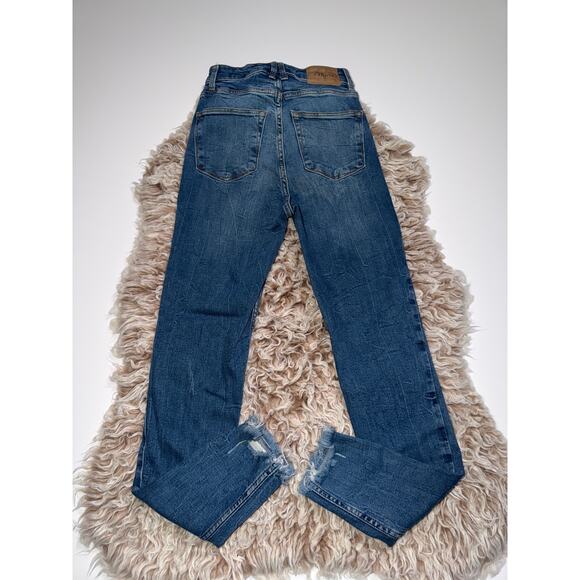 Zara women’s button zipper distressed skinny jeans - Picture 2 of 16